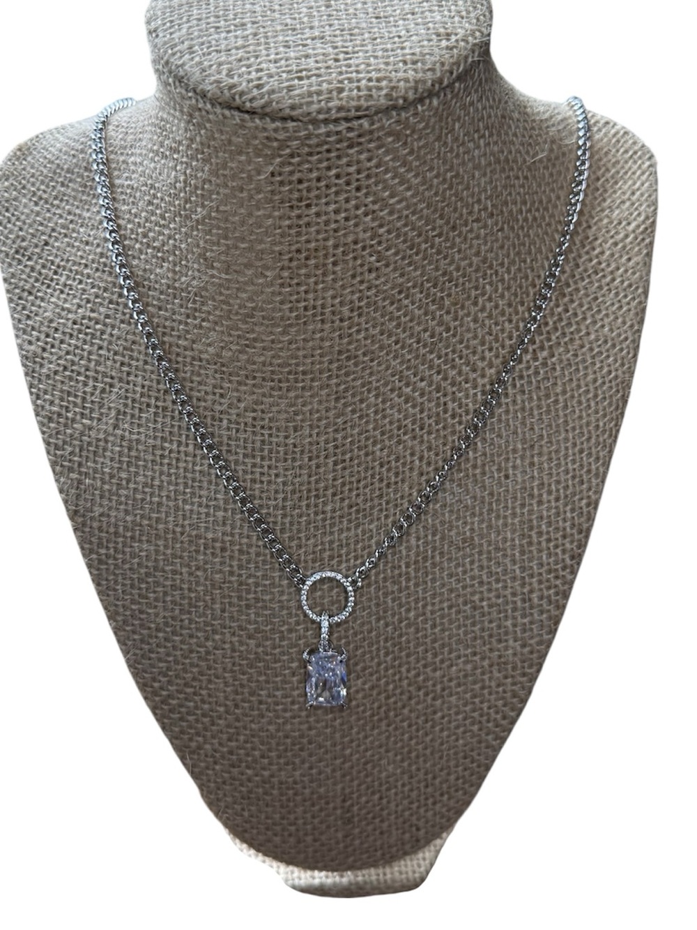 “Heart of a Muse” Bomb Party Cubic Zirconia  Necklace  - Rhodium Plating